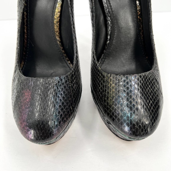 BRIAN ATWOOD Shoes Womens 9.5 Iridescent Ferguson Metallic Snake Platform Pump - Picture 2 of 12